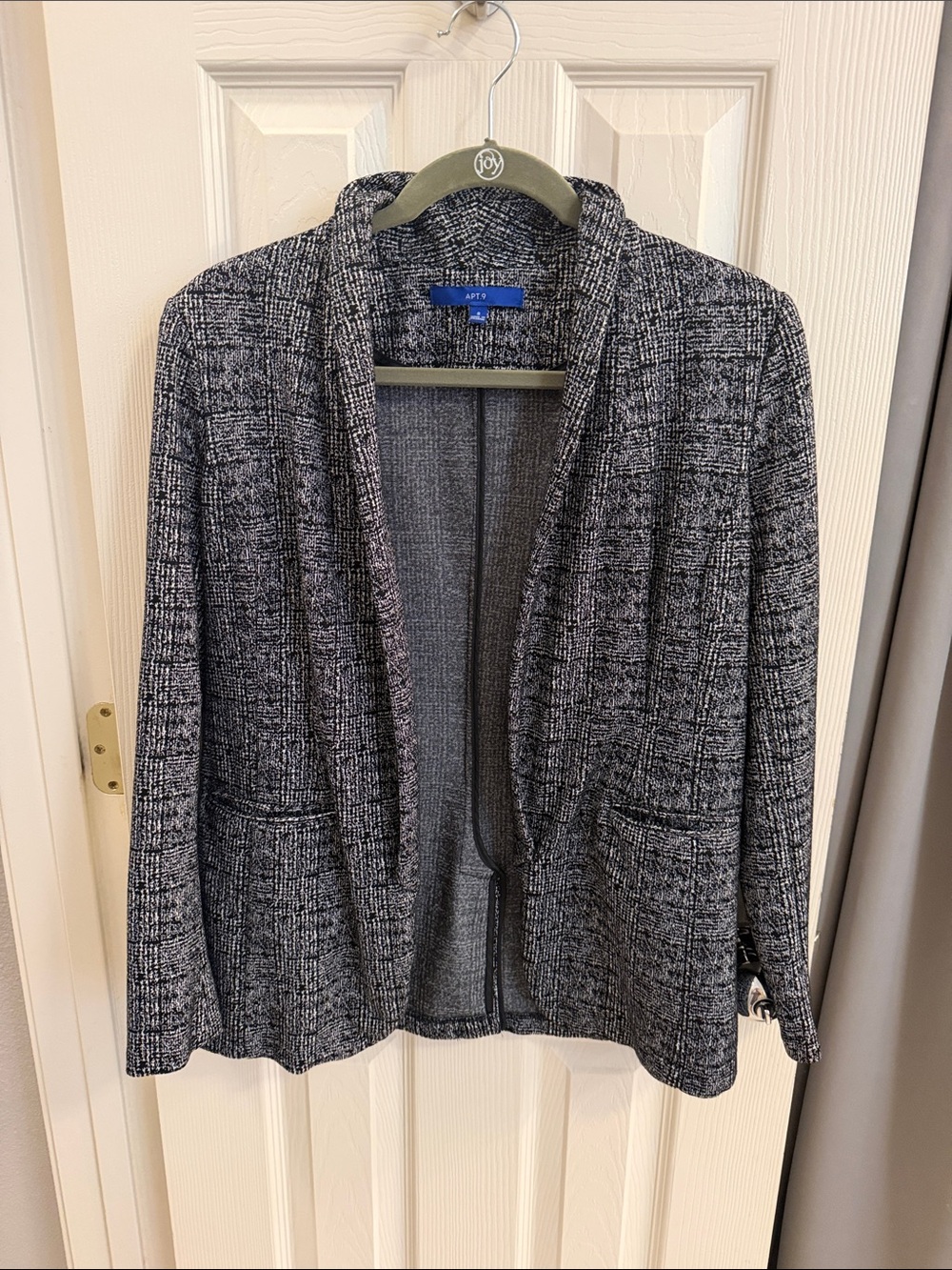 Apt. 9 Black and White Marled Open-Front Knit Blazer
